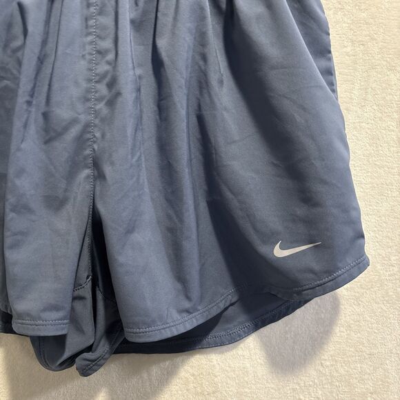 Nike One Dri-Fit Ultra High-Waisted Brief Lined Shorts Slate Blue Women's Medium - Picture 5 of 15